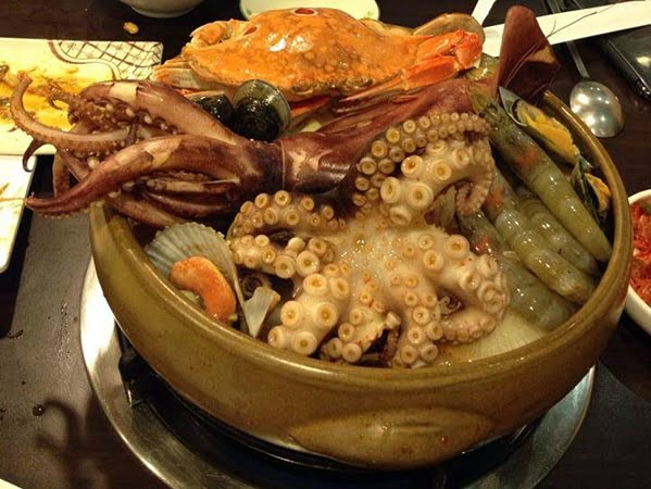朴山傳統韓國料理店@可無限續碗的人蔘粥+海苔 還有好霸氣的海鮮鍋