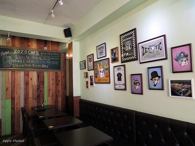 zozo cafe＠一中商圈平價義式咖啡館 滿店可愛的卡通鬥牛犬 免費wifi 義大利麵燉飯鬆餅甜點